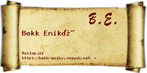 Bekk Enikő névjegykártya