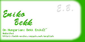 eniko bekk business card